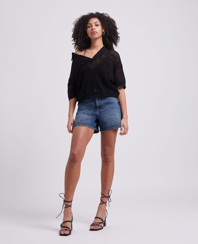 Short en jean taille haute bleu denim - Pimkie