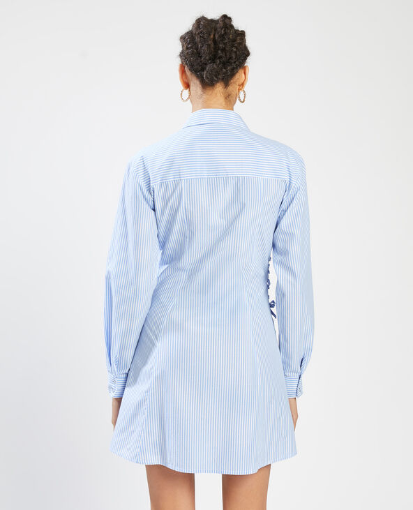 Robe chemise avec lacets bleu - Pimkie