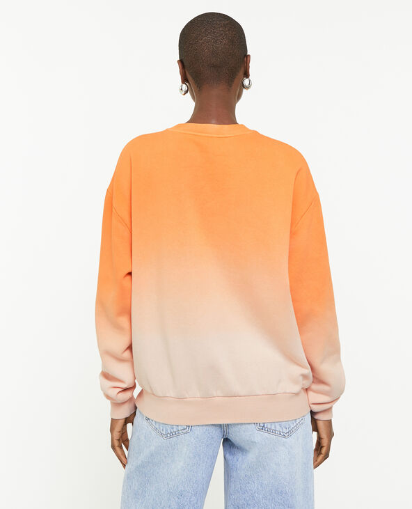 Sweat oversize dégradé et brodé orange - Pimkie
