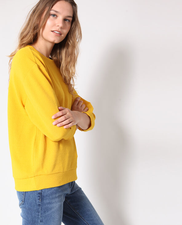 Sweat à manches bouffantes jaune ocre - Pimkie