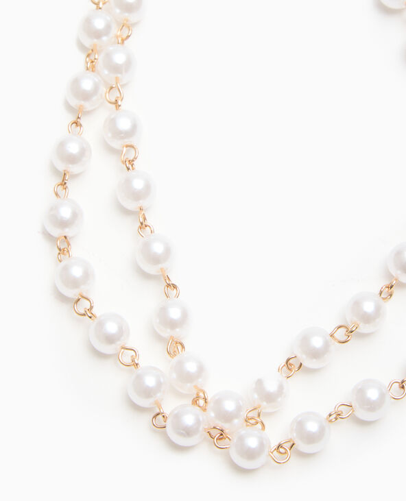 Ceinture double rang de perles blanc - Pimkie