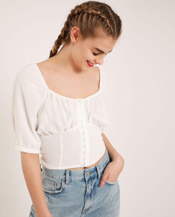 Top corset blanc - Pimkie