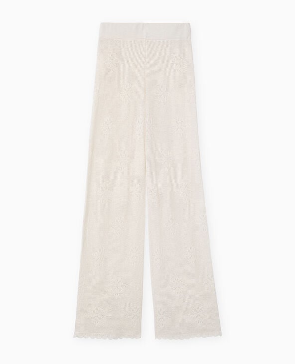 Pantalon droit en maille ajourée blanc - Pimkie