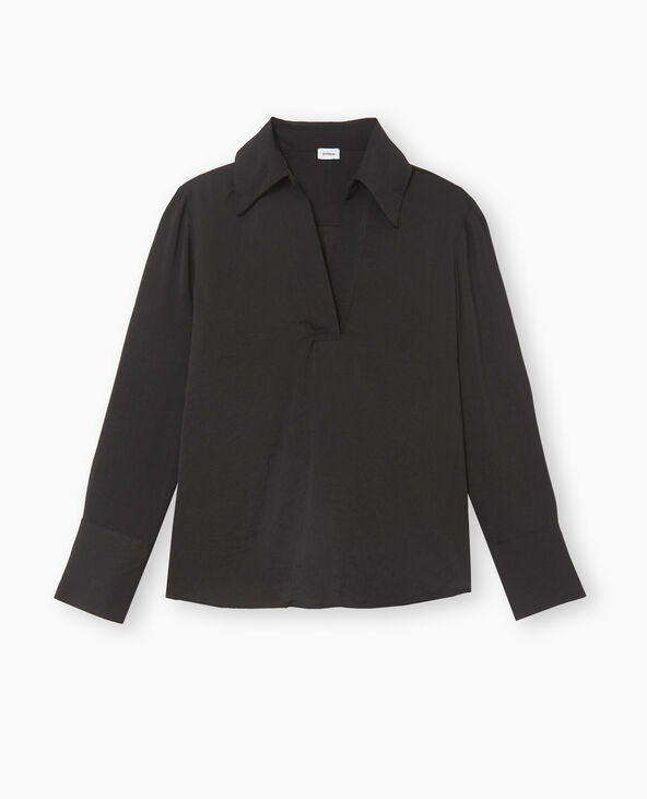 Blouse manches longues avec col noir - Pimkie