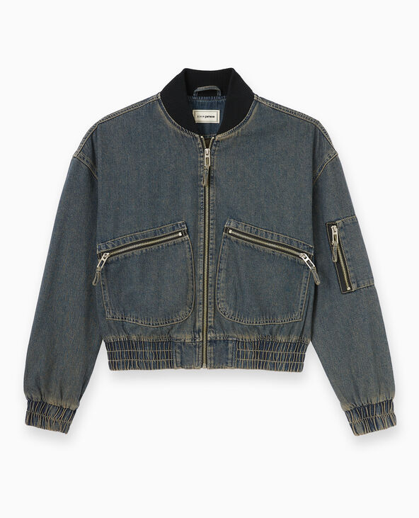 Blouson bomber en jean jaune ocre - Pimkie