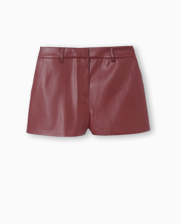 Short court en simili cuir bordeaux - Pimkie
