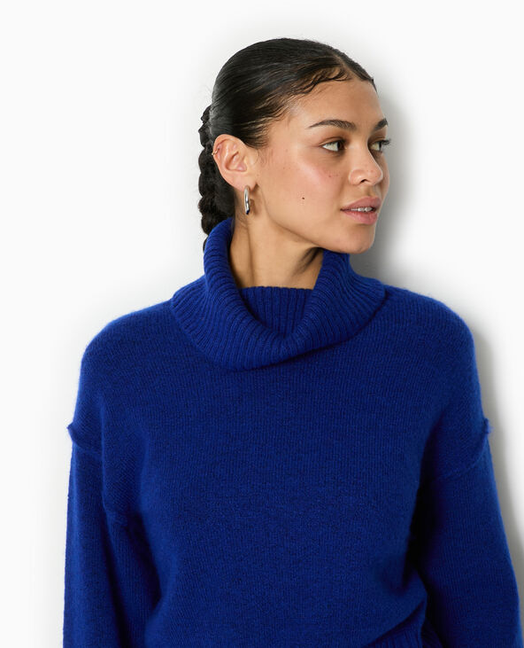 Pull col boule avec manches larges bleu électrique - Pimkie