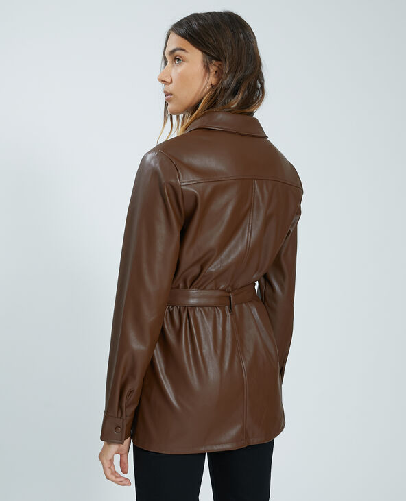 Veste simili shop cuir ceinture