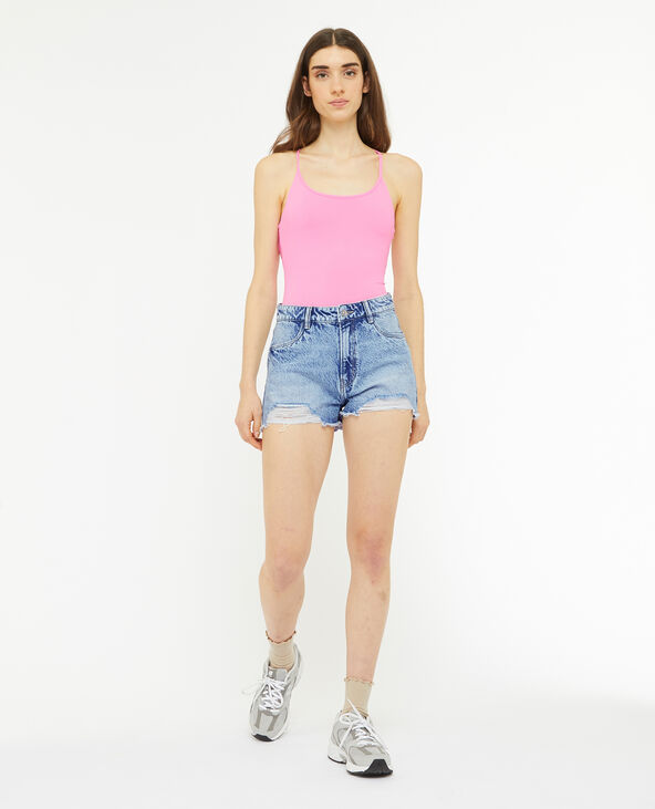 Short en jean coupe effet destroy