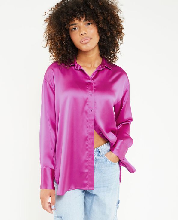 Chemise oversize en satin