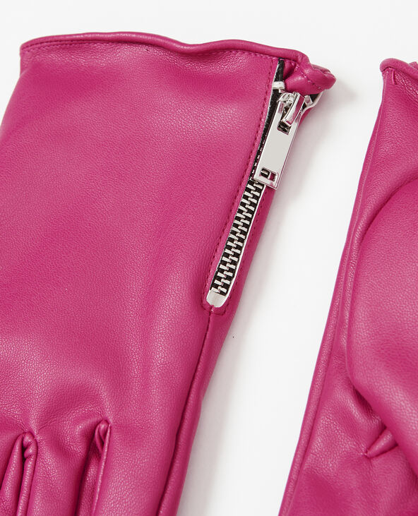 Gants simili cuir rose fuchsia - Pimkie