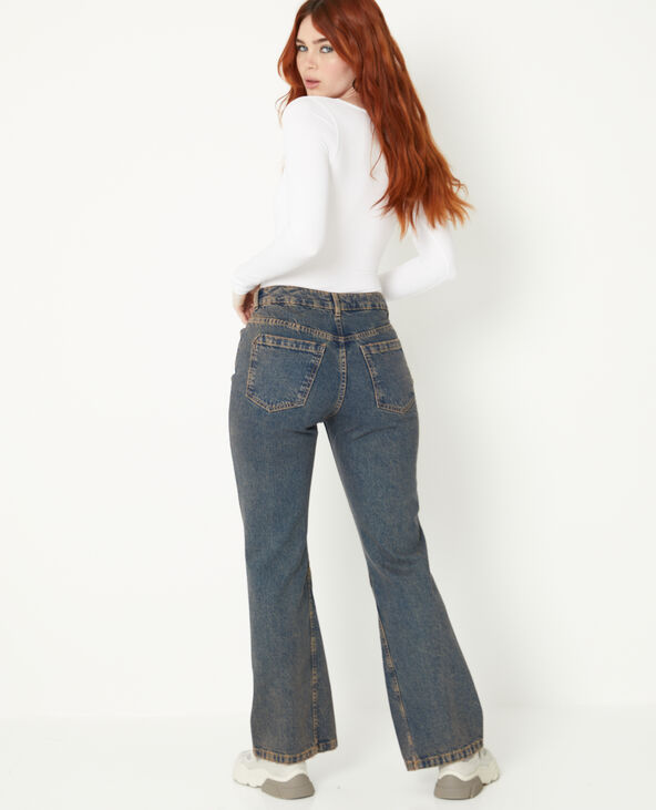 Jean flare effet dirty jaune ocre - Pimkie