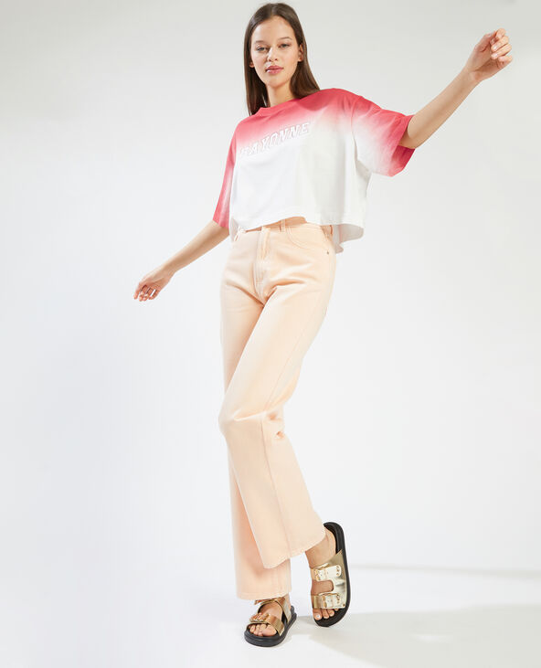 T-shirt cropped dégradé rouge - Pimkie