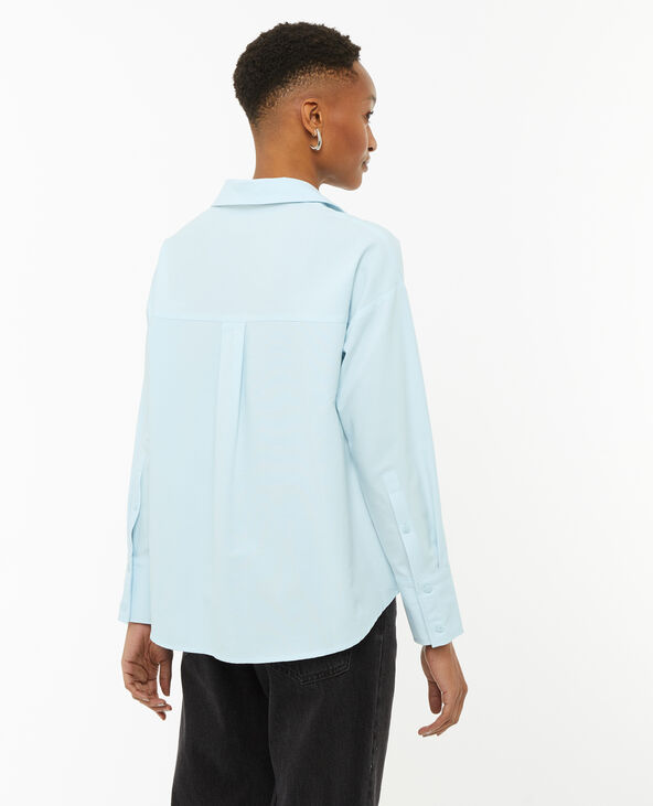 Chemise oversize col ouvert bleu clair - Pimkie