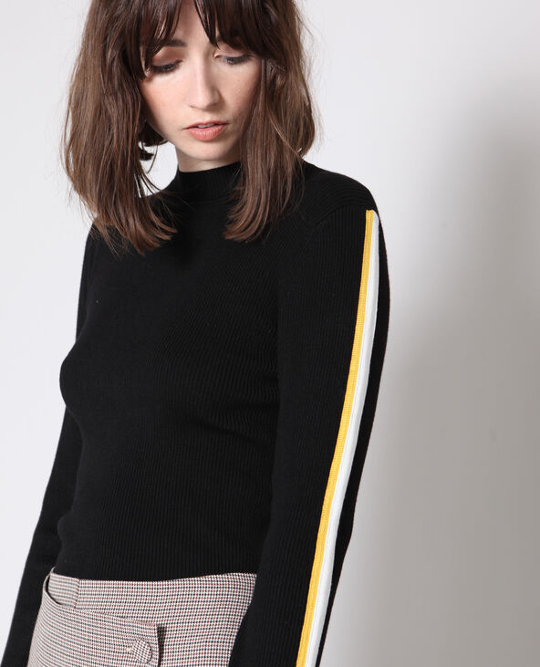 Pull à bandes colorées noir - Pimkie