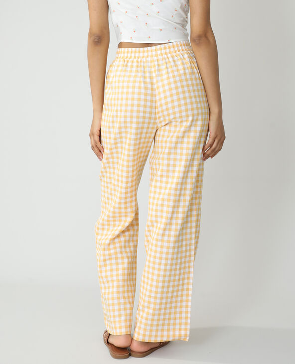 Pantalon wide legs Vichy sable - Pimkie