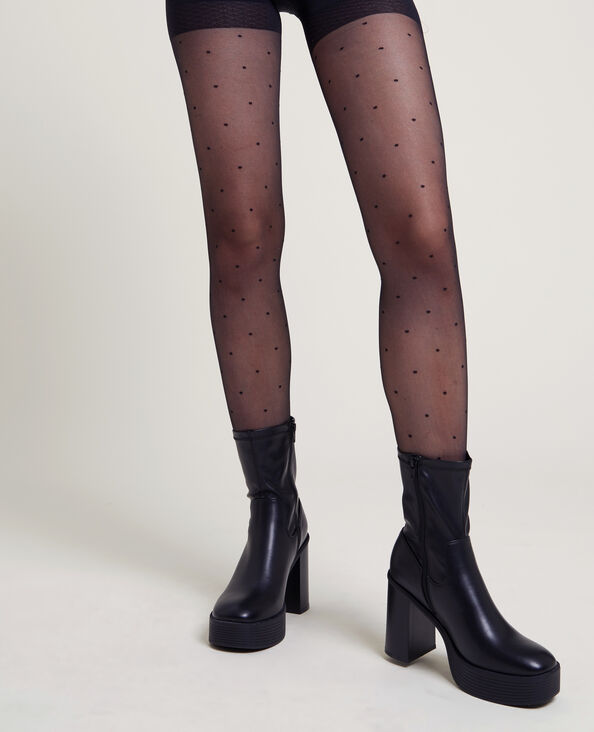 Collants push up plumetis noir - Pimkie