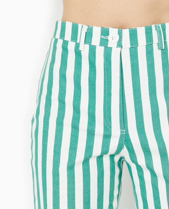 Pantalon droit taille haute avec rayures vert - Pimkie