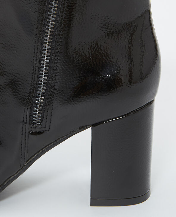 Bottines vernies à talons noir - Pimkie