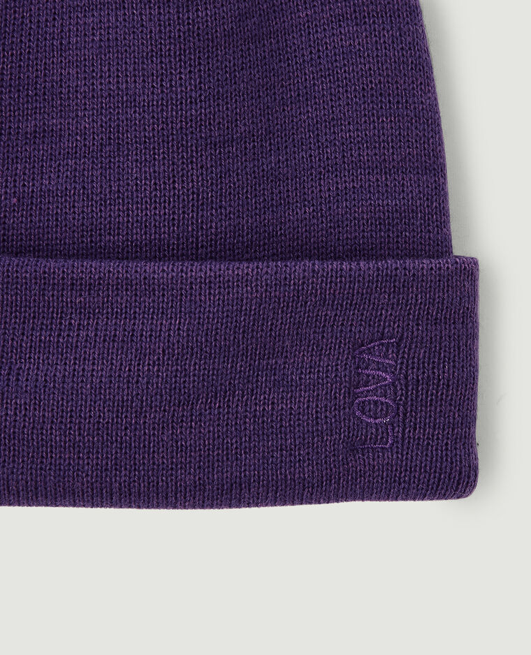 Bonnet avec revers violet - Pimkie