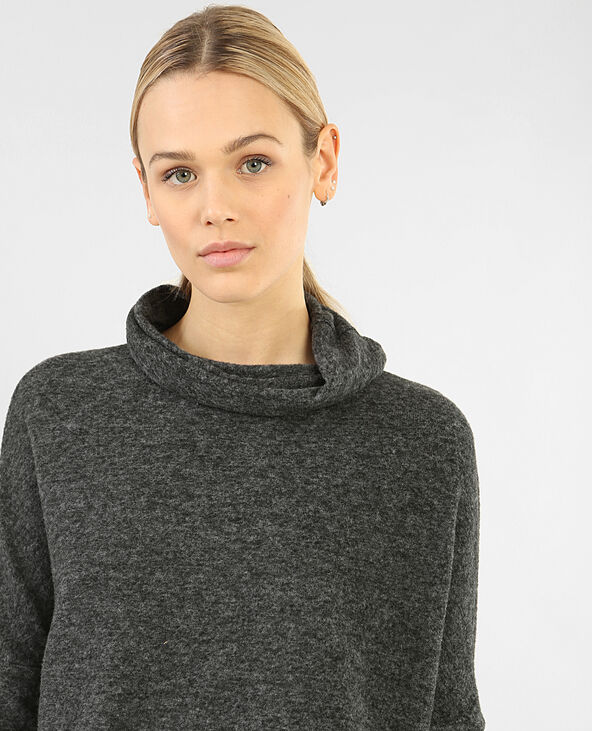 Pull col cheminée gris chiné - Pimkie
