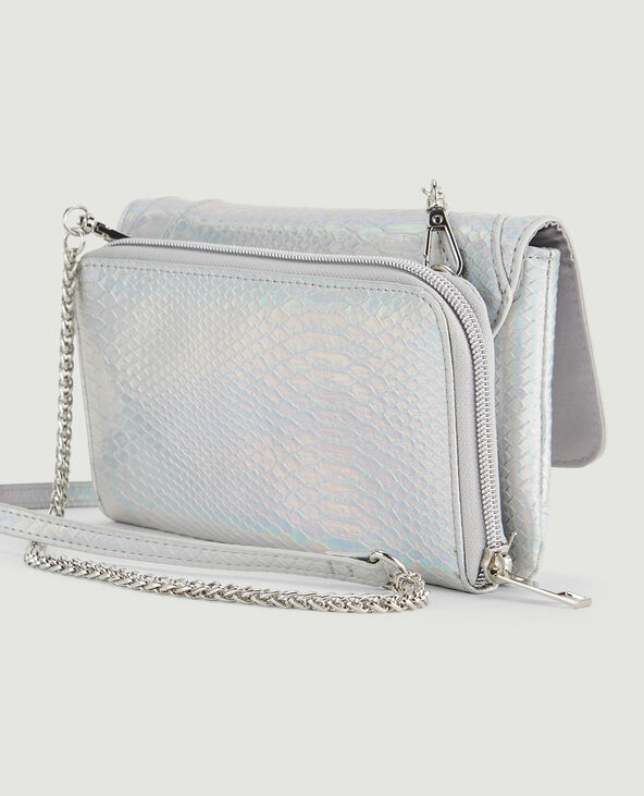 Mini sac effet serpent irisé argenté - Pimkie