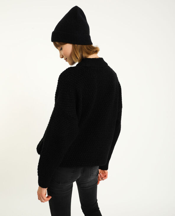Pull maille fantaisie noir - Pimkie
