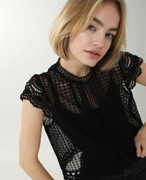Top en dentelle noir - Pimkie