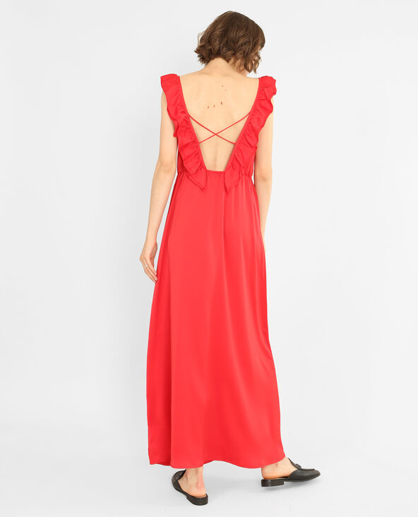 Robe longue satinée rouge - Pimkie