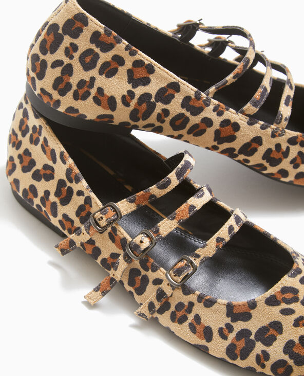 Ballerines motif léopard avec 3 brides beige - Pimkie