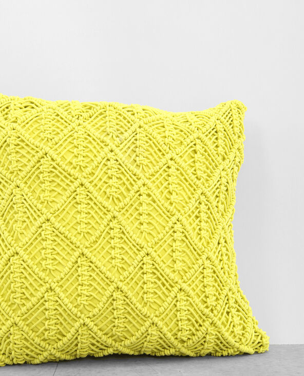 Housse de coussin macramé jaune ocre - Pimkie