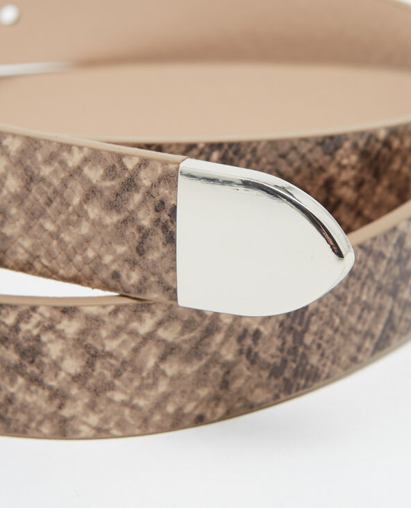 Ceinture effet peau de serpent beige - Pimkie