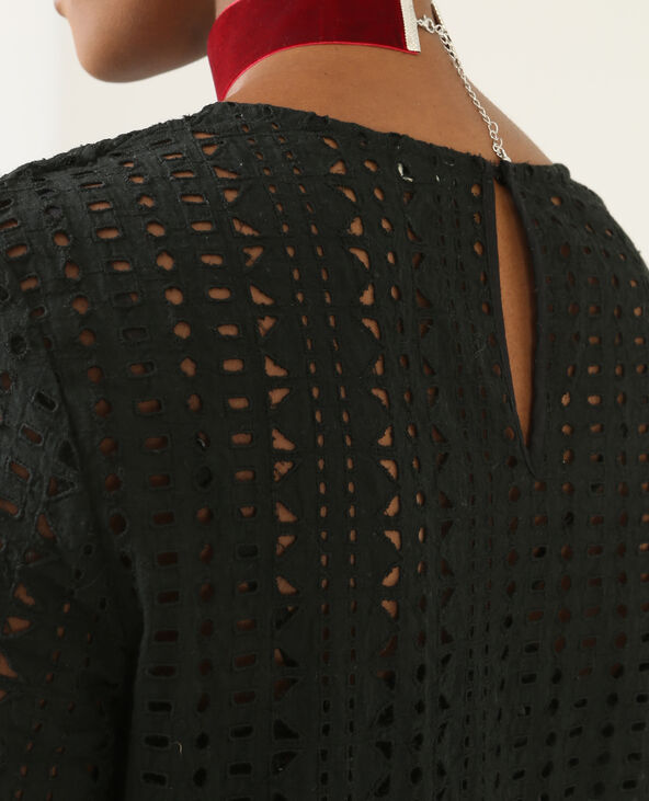 Robe guipure à basque noir - Pimkie