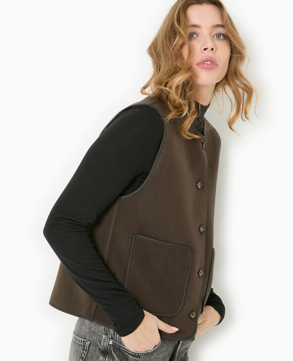 Veste sans manches en polaire marron - Pimkie