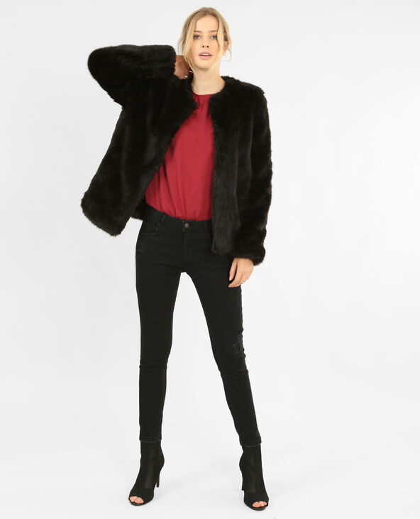 Blouse plumetis et volants bordeaux - Pimkie