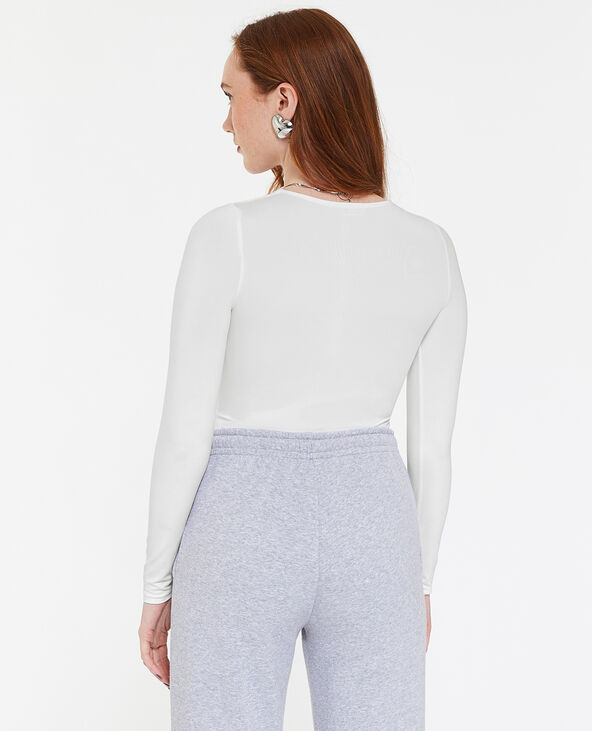 Body manches longues en matière gainante blanc - Pimkie