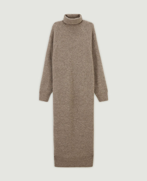 Robe pull longue col roulé beige - Pimkie