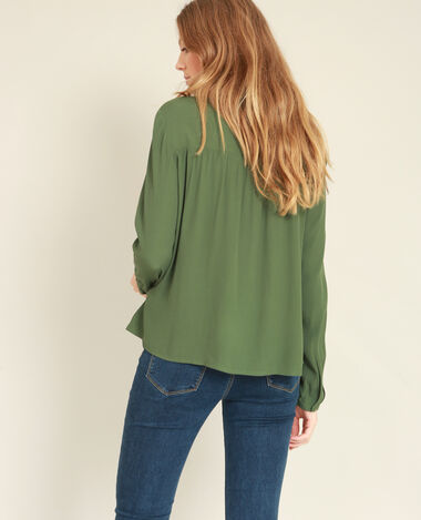 Blouse volantée vert foncé - Pimkie