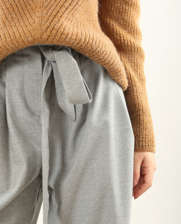 Pantalon large gris chiné - Pimkie