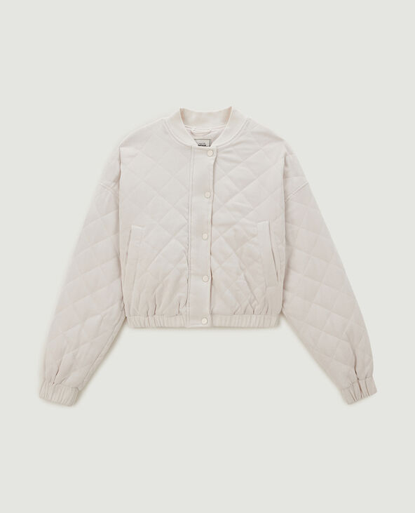 Veste quiltée en velours blanc - Pimkie