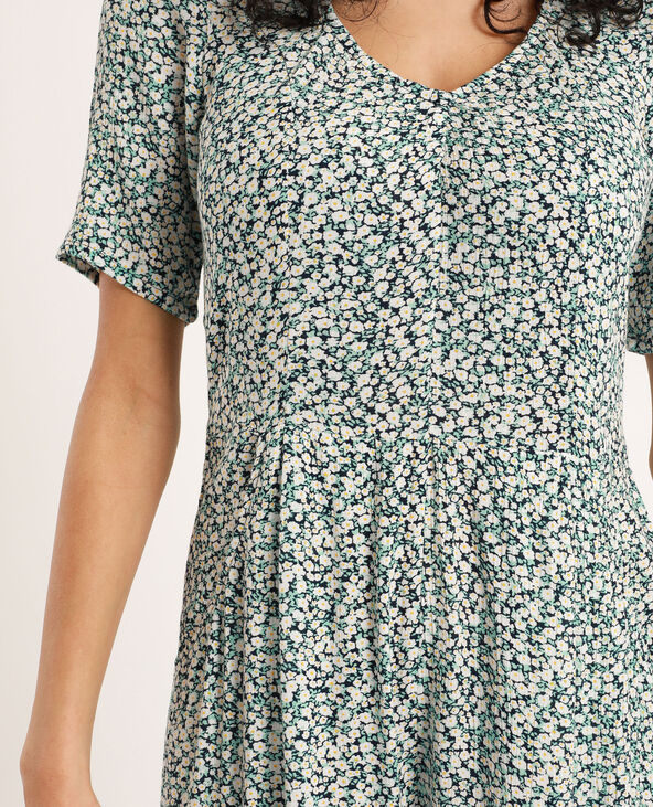 Combi-pantalon à fleurs bleu marine - Pimkie