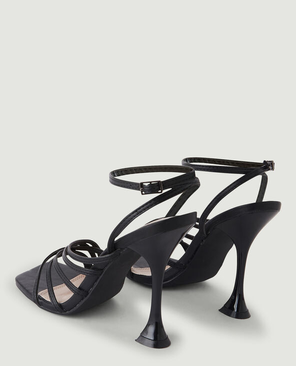 Sandales à talon bobine noir - Pimkie