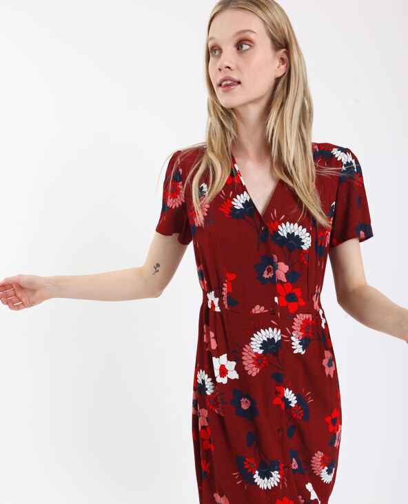 Robe à imprimé fleuri orange - Pimkie