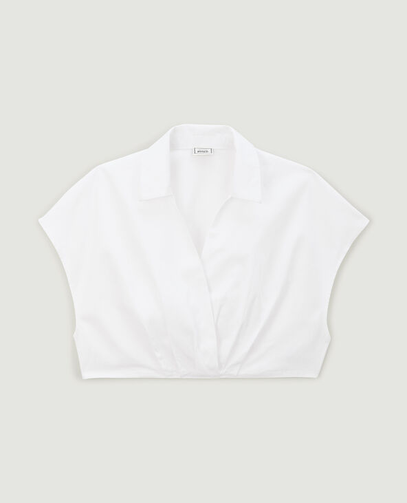 Chemise cropped croisée blanc - Pimkie