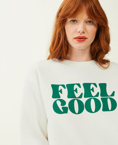 Sweat col rond blanc - Pimkie