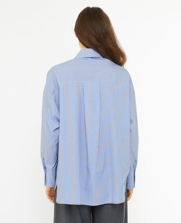 Chemise oversize rayée façon pyjama d'homme bleu - Pimkie