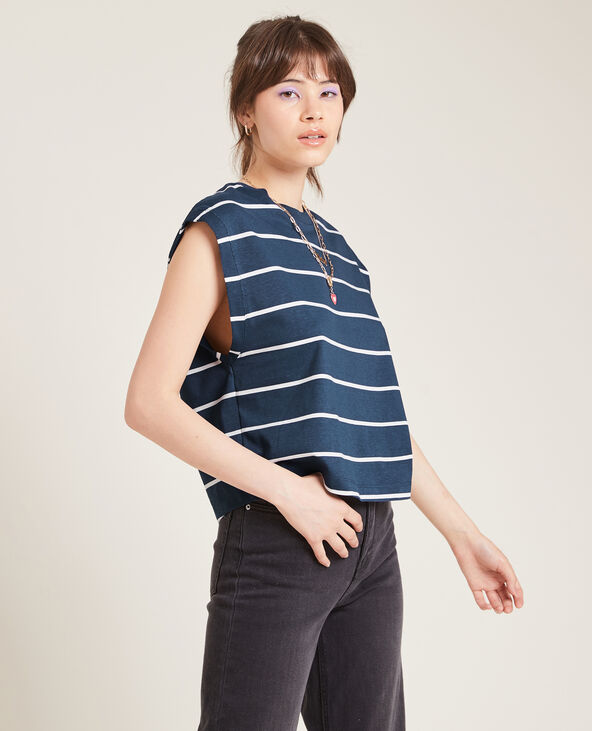 T-shirt sans manches bleu marine - Pimkie