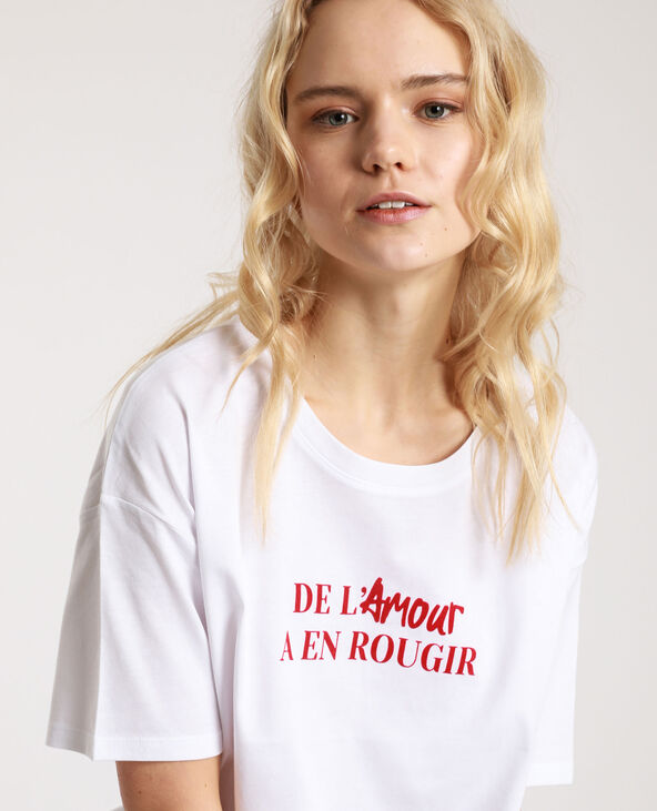 T-shirt à message blanc - Pimkie