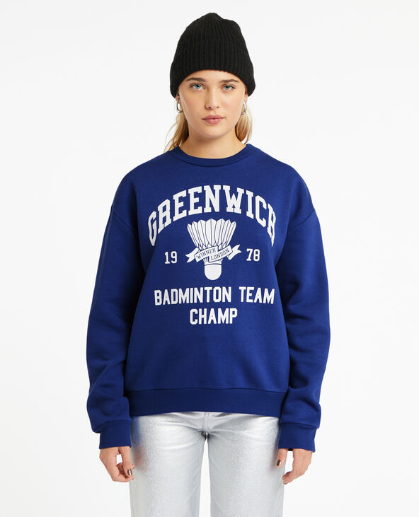 Sweat oversize avec print devant bleu - Pimkie
