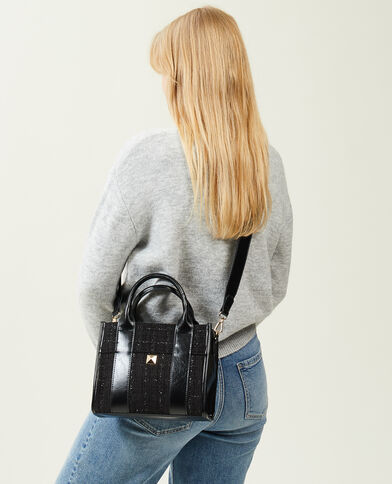 Sac carré bi-matière noir - Pimkie